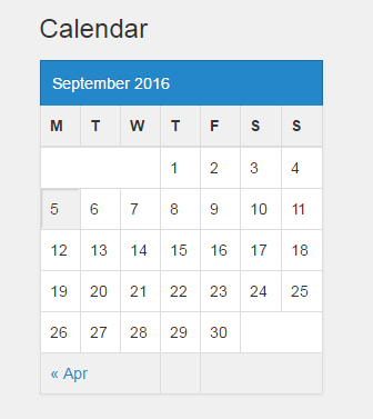 Calendar Widget with Bootstrap
