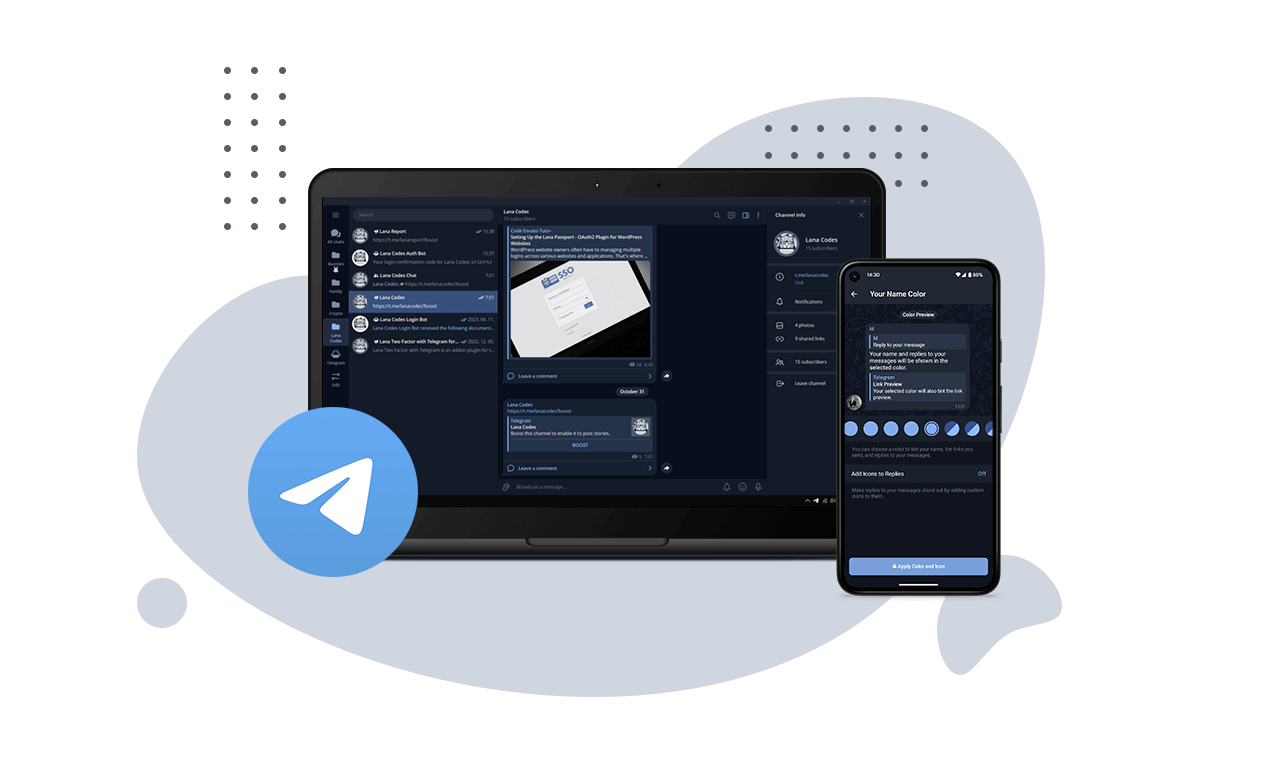 Change Name Color in Telegram by Lana Codes